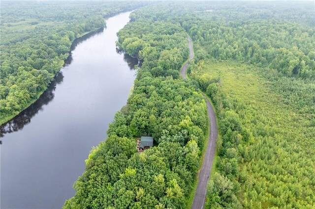 N1071 Ranch Rd, Holcombe, WI 54745 - aerial view with a water view and a view of trees