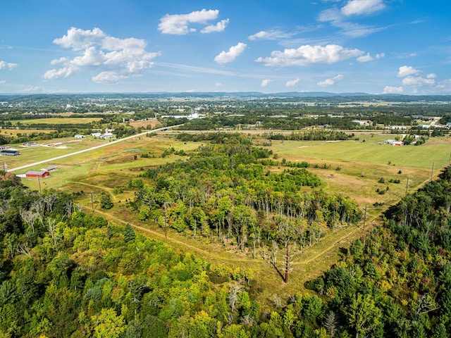 aerial view with a rural view