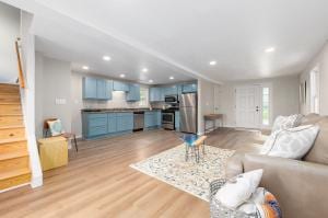 living room featuring light wood-type flooring