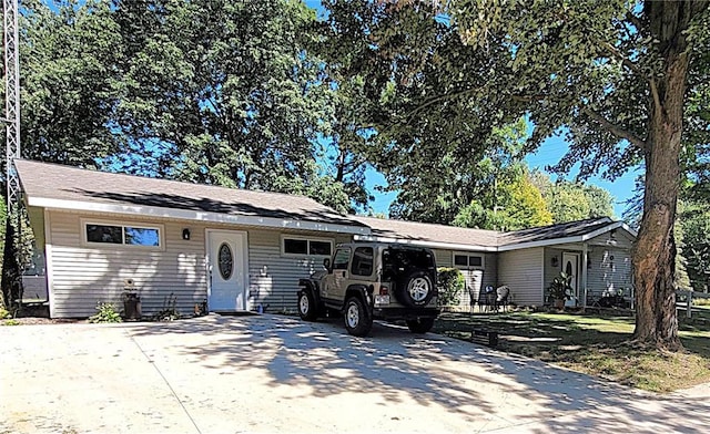 view of single story home