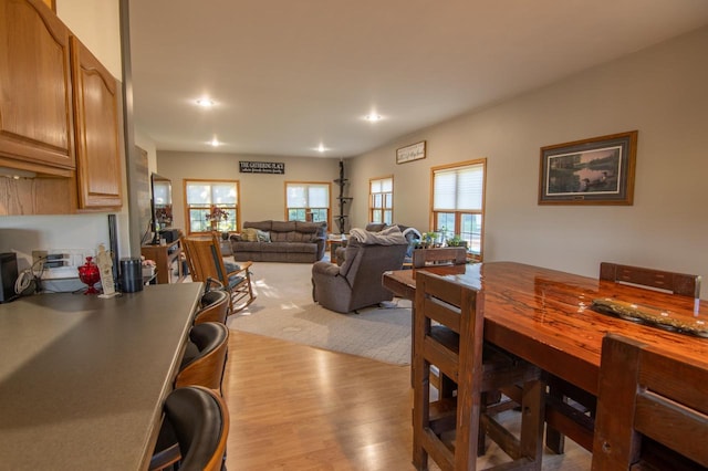 dining area featuring light hardwood / wood-style flooring