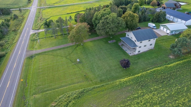 aerial view with a rural view