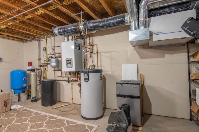 utilities featuring gas water heater and water heater