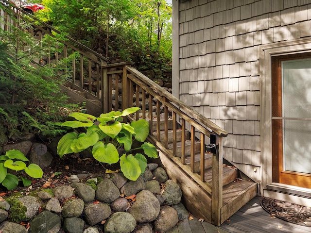 exterior space featuring stairway