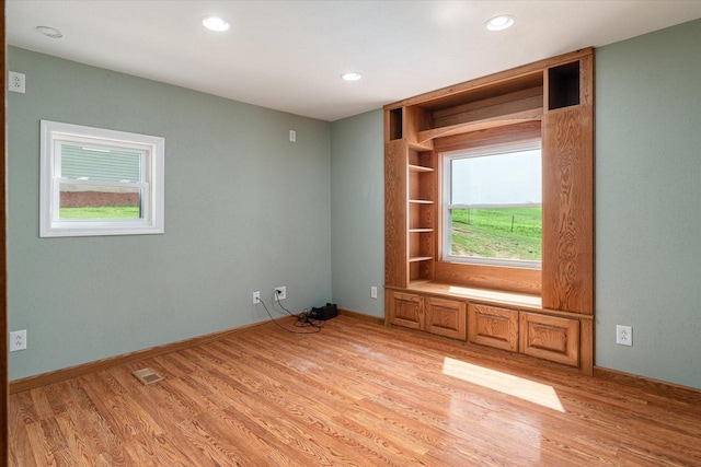 empty room featuring light hardwood / wood-style flooring