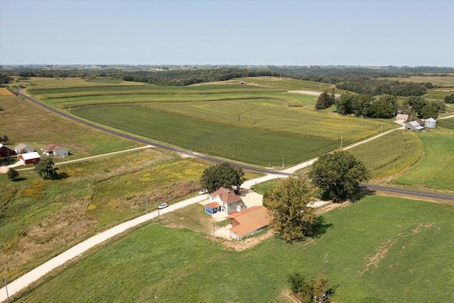 drone / aerial view with a rural view