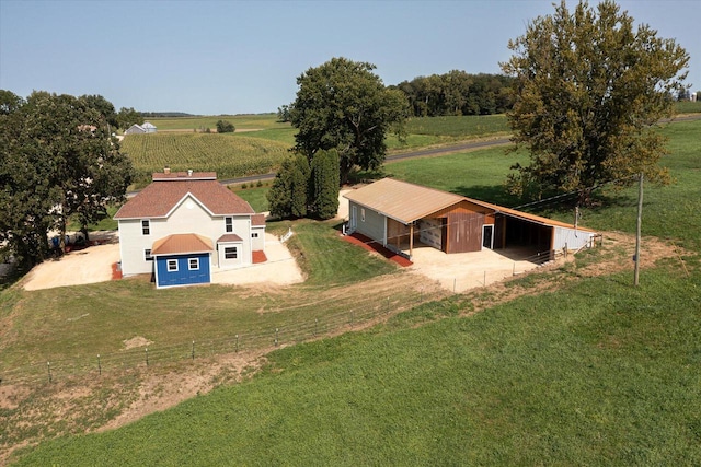 bird's eye view featuring a rural view