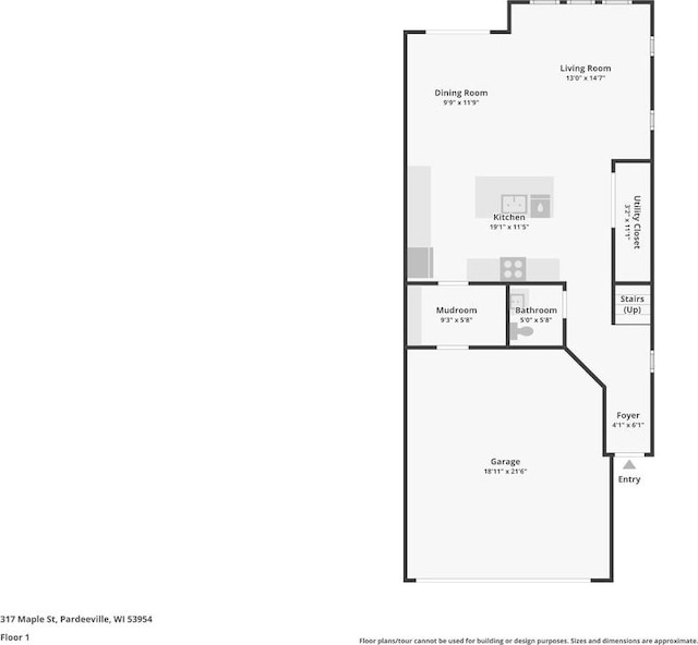 317 Maple St, Pardeeville, WI 53954 - floor plan / room layout
