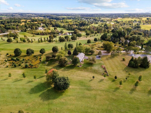 birds eye view of property featuring a rural view