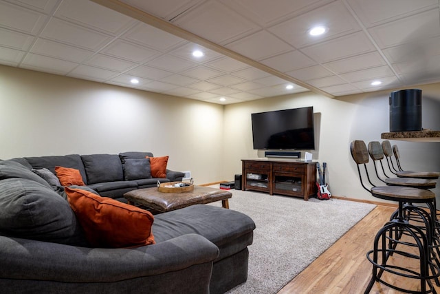 living room with wood-type flooring