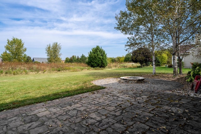 exterior space featuring a fire pit