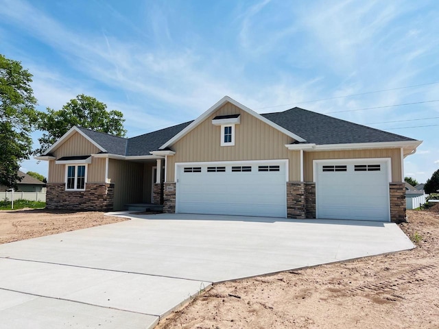 craftsman-style house with a garage