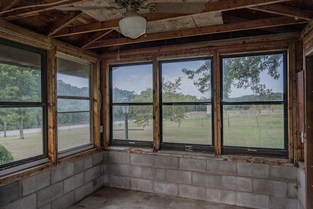 unfurnished sunroom with a healthy amount of sunlight