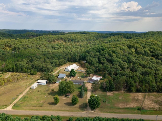 drone / aerial view with a rural view