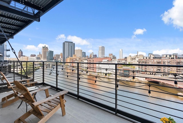 balcony featuring a view of city