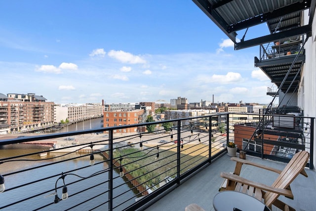 balcony featuring a city view