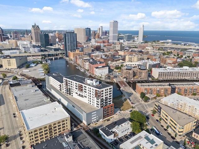 property's view of city with a water view