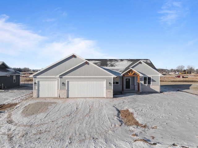 view of front of house with a garage