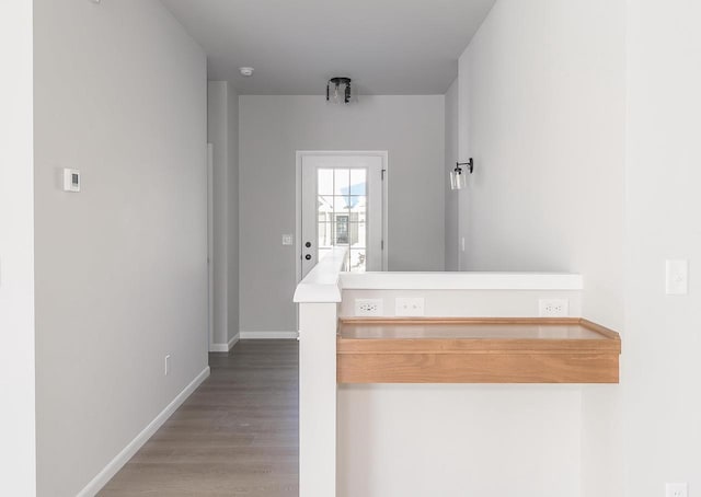 2142 Waters Edge Trl, Madison, WI 53718 - hallway with wood finished floors and baseboards