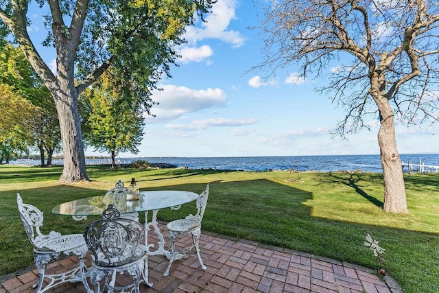 3790 Pau Ko Tuk Ln, Oshkosh, WI 54902 - view of patio / terrace featuring a water view