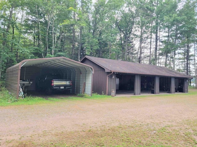 exterior space featuring a carport