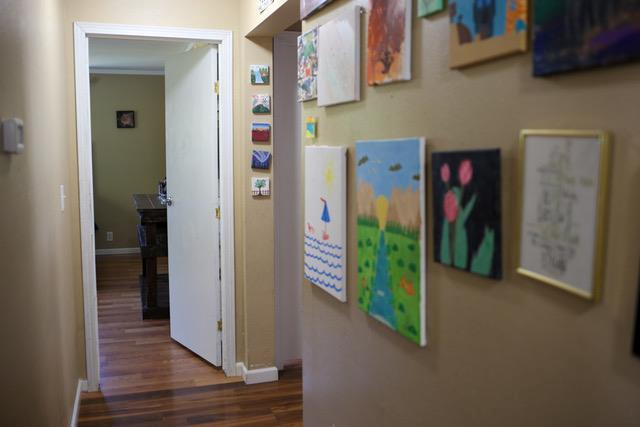 hall featuring dark wood-type flooring