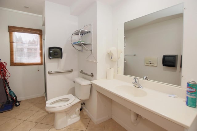 bathroom with tile patterned floors, sink, and toilet