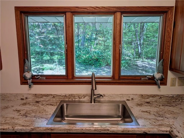 kitchen featuring plenty of natural light and sink