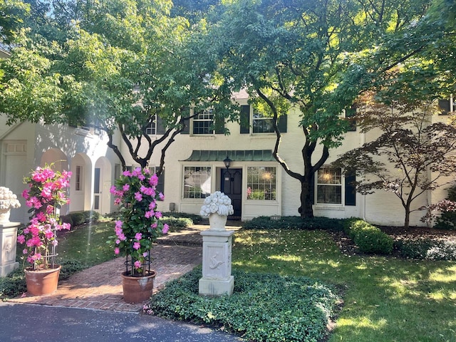 view of front of home featuring a front yard