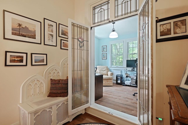 mudroom featuring hardwood / wood-style flooring