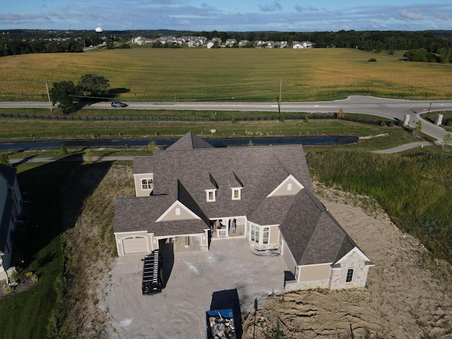 aerial view featuring a rural view