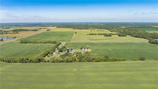 aerial view with a rural view