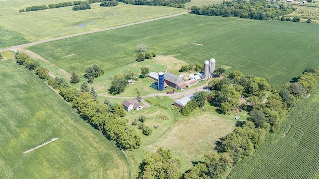 aerial view with a rural view