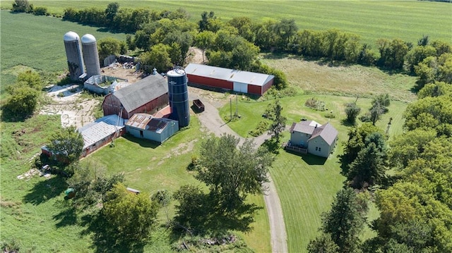 bird's eye view with a rural view