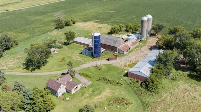 aerial view with a rural view