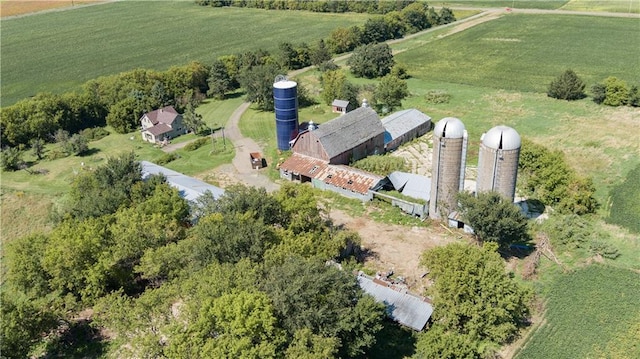 aerial view featuring a rural view