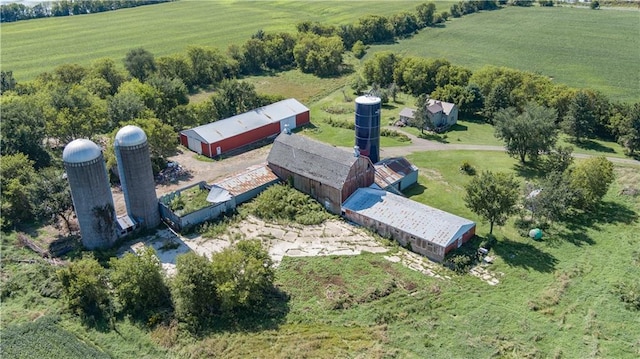 aerial view with a rural view