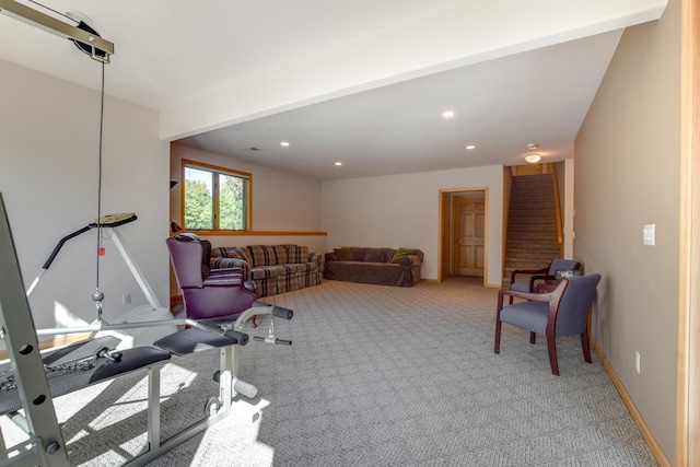 workout area with carpet