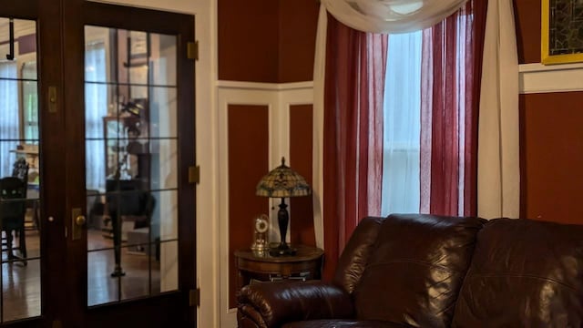 doorway to outside featuring french doors