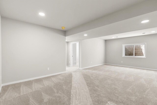 2876 Wild Goose Way, Stoughton, WI 53589 - empty room with light carpet, baseboards, and recessed lighting