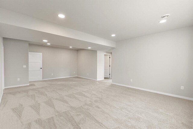2876 Wild Goose Way, Stoughton, WI 53589 - spare room featuring baseboards, light colored carpet, and recessed lighting