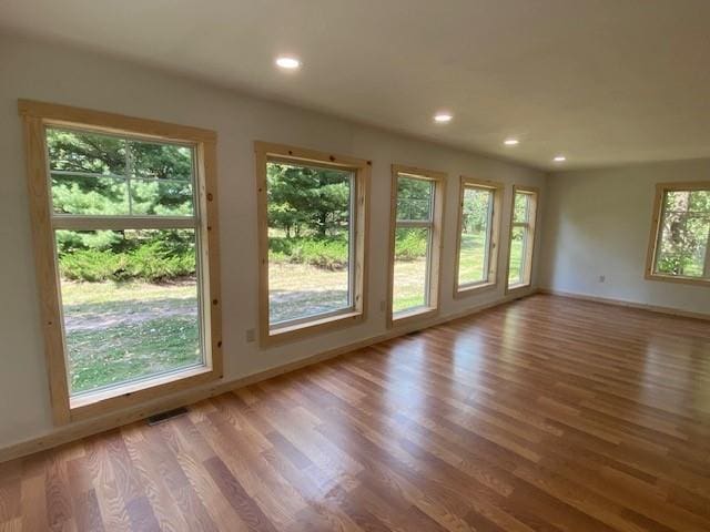 entryway with hardwood / wood-style floors