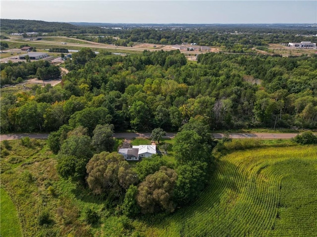 aerial view with a rural view