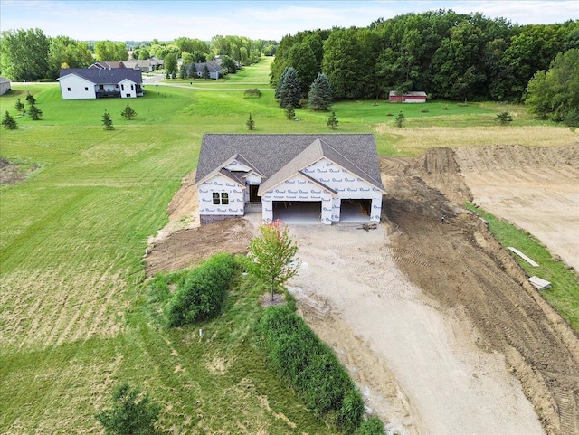 bird's eye view featuring a rural view