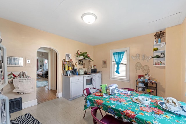 dining space featuring light hardwood / wood-style flooring