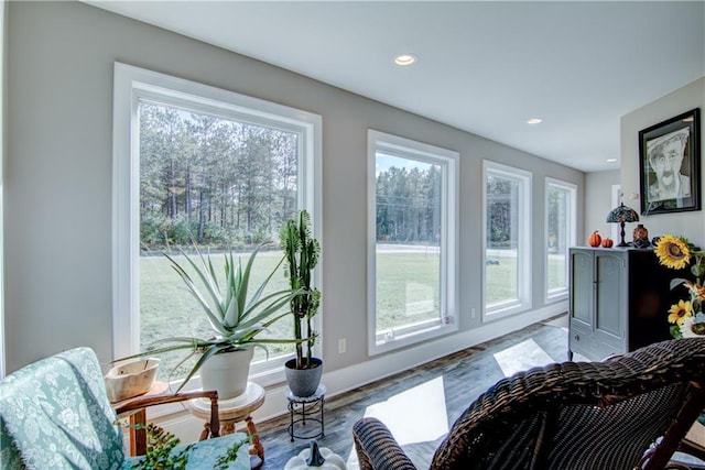 living area featuring light hardwood / wood-style floors