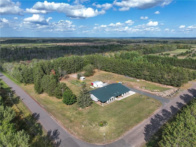 drone / aerial view with a rural view