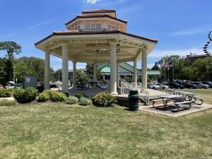 view of community featuring a gazebo and a yard