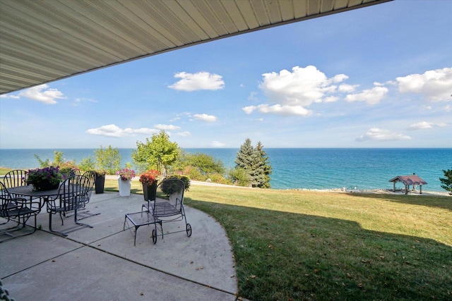 7001 Novak Rd, Racine, WI 53402 - view of patio featuring a water view