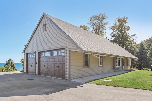 7001 Novak Rd, Racine, WI 53402 - garage with a water view